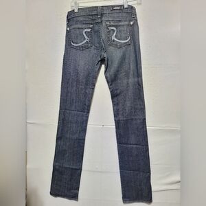 ROCK & REPUBLIC COSTELLO STRAIGHT LEG BLUE DENIM JEANS WOMEN'S SIZE 25